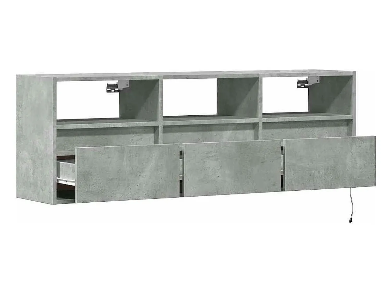 Móvel De Tv*vidaxl Móvel de parede p/ TV c/ luzes LED 130x31x45cm cimento Cinzento