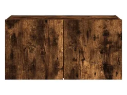 Best vidaxl Móvel de parede p/ TV c/ luzes LED 80x35x41 cm carvalho fumado Castanho