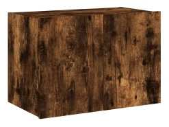 Móvel De Tv| Móvel de parede p/ TV c/ luzes LED 60x35x41 cm carvalho fumado PT378909 Castanho