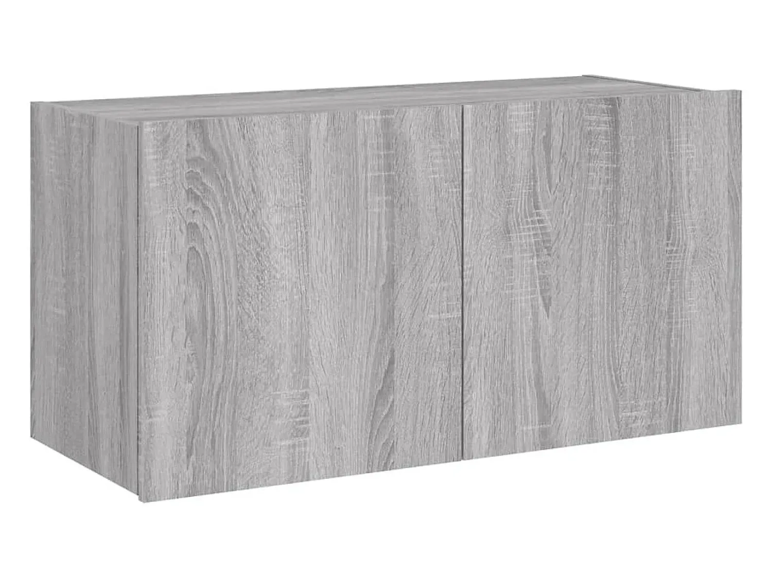 Móvel De Tv| Móvel de parede p/ TV c/ luzes LED 80x35x41 cm sonoma PT537573 Cinzento