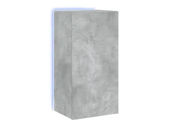 Móvel de parede p/ TV c/ luzes LED 40,5x35x80 cm cinza cimento PT290115^ Móvel De Tv
