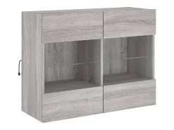 Discount Móvel de parede p/ TV c/ luzes LED 78,5x30x60,5 cm cinza sonoma PT570532 Cinzento