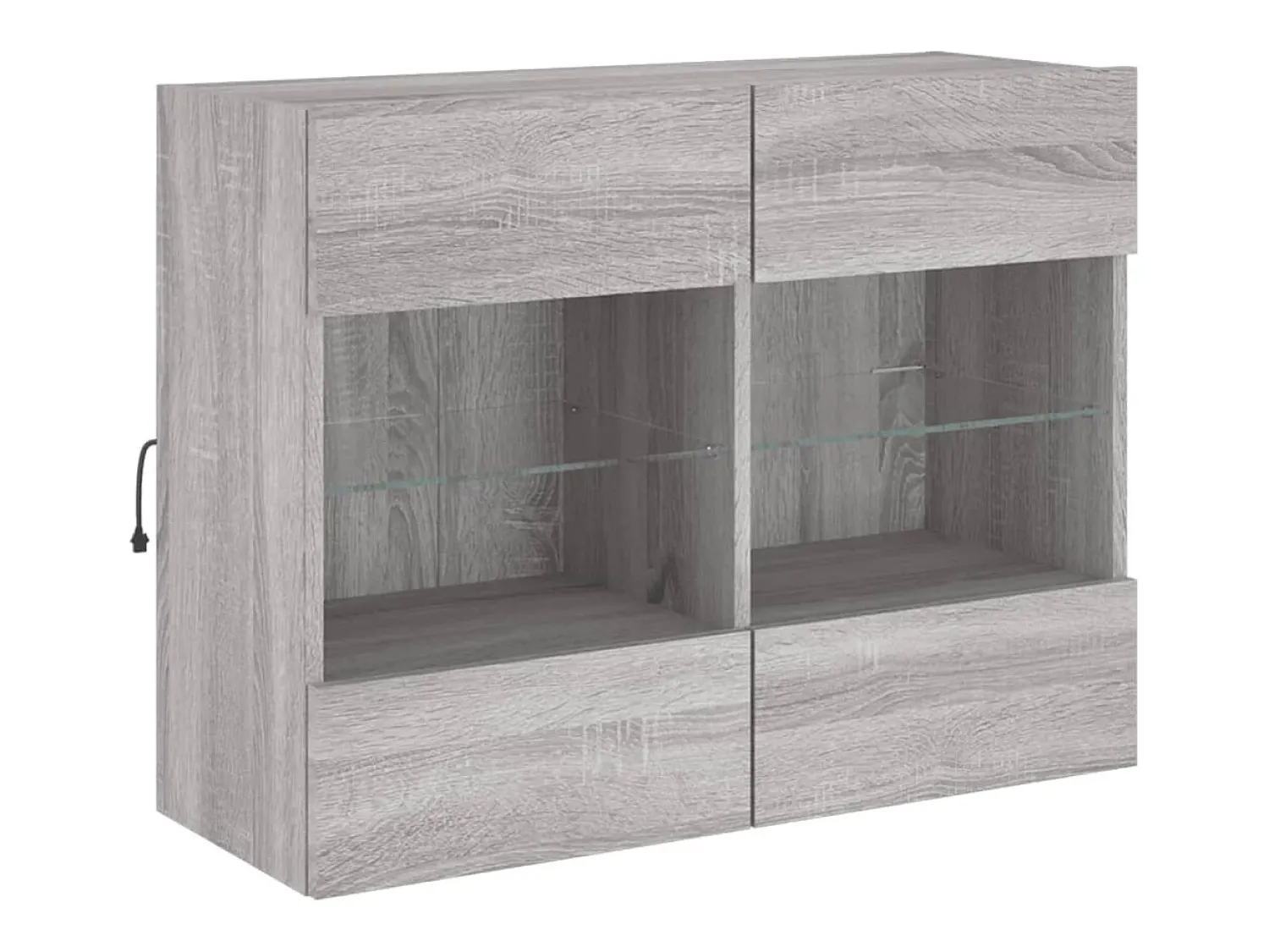 Discount Móvel de parede p/ TV c/ luzes LED 78,5x30x60,5 cm cinza sonoma PT570532 Cinzento