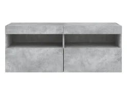 vidaxl Móvel de parede p/ TV c/ luzes LED 100x30x40 cm cinza cimento^ Móvel De Tv