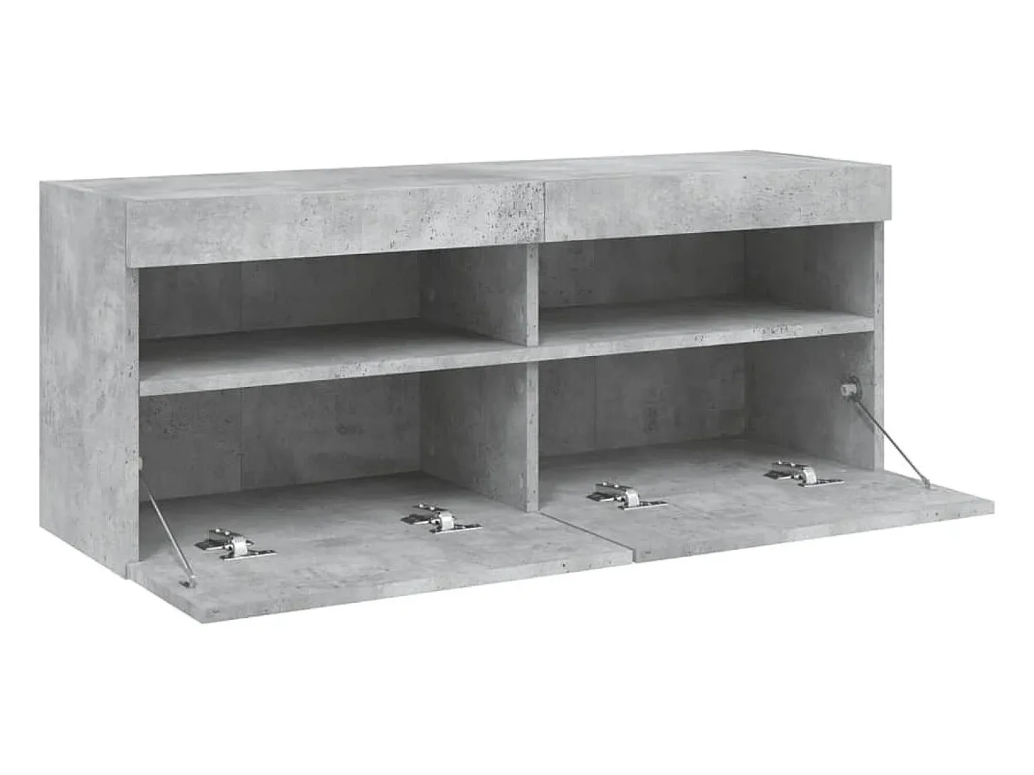 vidaxl Móvel de parede p/ TV c/ luzes LED 100x30x40 cm cinza cimento^ Móvel De Tv