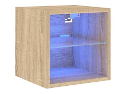Online Móvel de parede p/ TV c/ luzes LED 30x28,5x30cm carvalho sonoma PT945699 Castanho