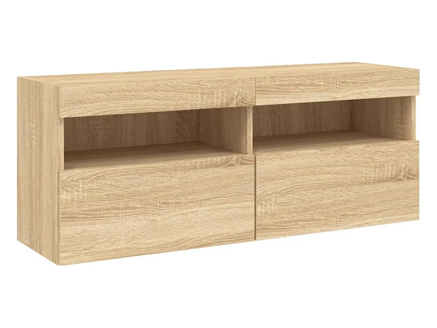 Móvel De Tv* Móvel de parede p/ TV c/ luzes LED 100x30x40 cm carvalho sonoma PT278815 Castanho