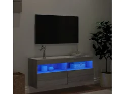Móvel De Tv* Móvel de parede p/ TV c/ luzes LED 100x30x40 cm sonoma PT169738 Cinzento