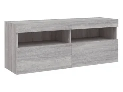 Móvel De Tv* Móvel de parede p/ TV c/ luzes LED 100x30x40 cm sonoma PT169738 Cinzento