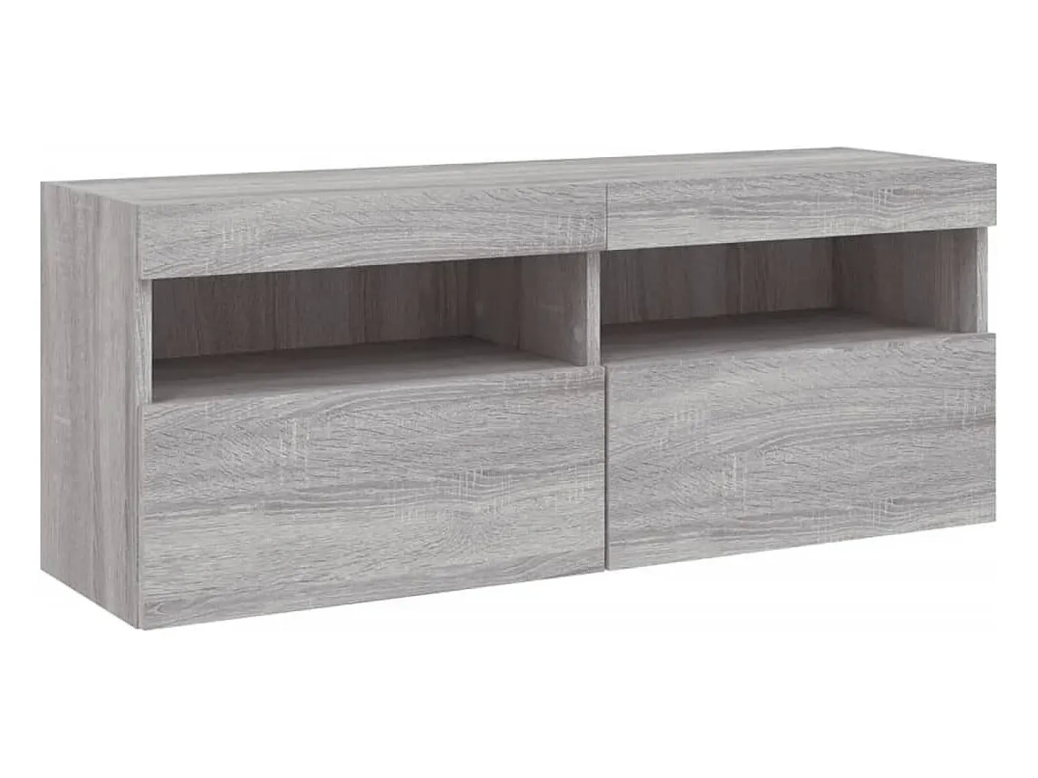 Móvel De Tv* Móvel de parede p/ TV c/ luzes LED 100x30x40 cm sonoma PT169738 Cinzento