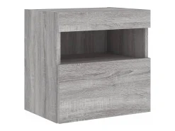 Móvel De Tv* Móvel de parede p/ TV c/ luzes LED 40x30x40 cm sonoma PT836896 Cinzento