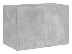 Móvel De Tv* Móvel de parede p/ TV c/ luzes LED 60x35x41 cm cinza cimento PT985997 Cinzento