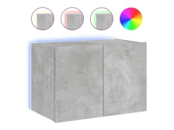 Móvel De Tv* Móvel de parede p/ TV c/ luzes LED 60x35x41 cm cinza cimento PT985997 Cinzento