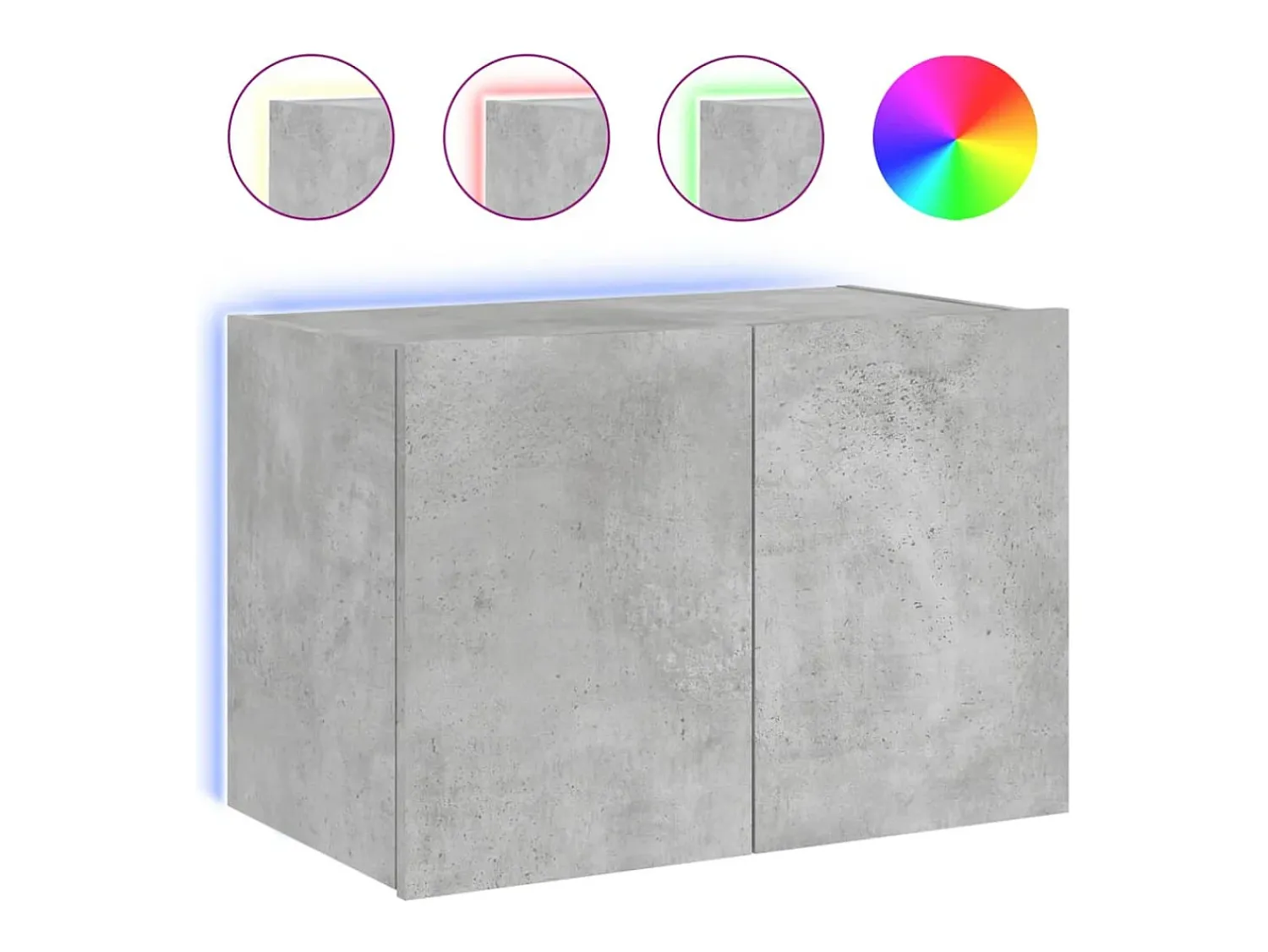 Móvel De Tv* Móvel de parede p/ TV c/ luzes LED 60x35x41 cm cinza cimento PT985997 Cinzento