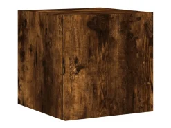 Móvel De Tv* Móvel de parede p/ TV c/ luzes LED 30,5x35x30cm carvalho fumado PT893949 Castanho