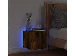 Móvel De Tv* Móvel de parede p/ TV c/ luzes LED 30,5x35x30cm carvalho fumado PT893949 Castanho