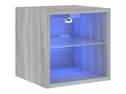 Móvel De Tv* Móvel de parede p/ TV c/ luzes LED 30x28,5x30cm sonoma PT871233 Cinzento