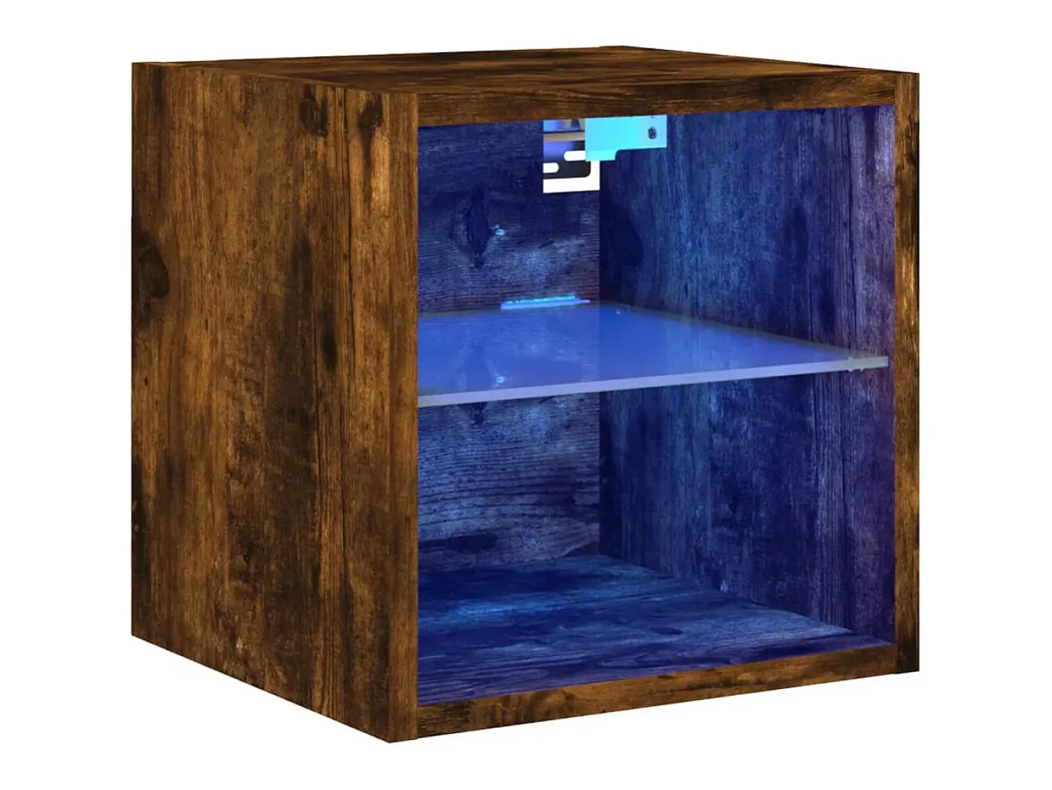 Móvel De Tv* Móvel de parede p/ TV c/ luzes LED 30x28,5x30cm carvalho fumado PT816530 Castanho