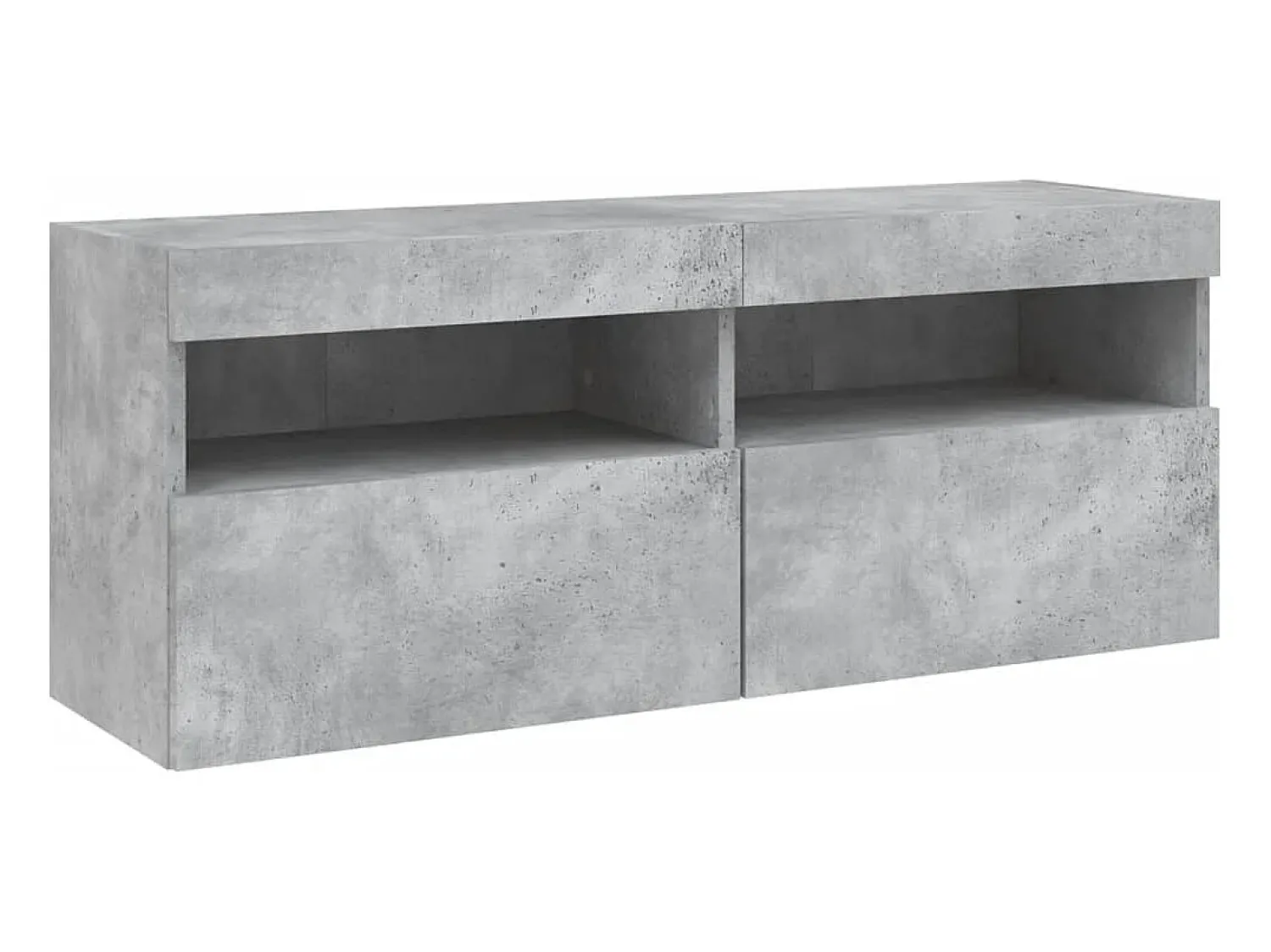 Móvel de parede p/ TV c/ luzes LED 100x30x40 cm cinza cimento PT642944^ Móvel De Tv