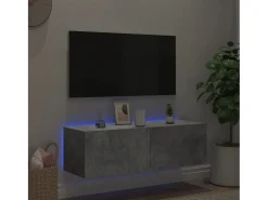 Hot Móvel de parede p/ TV c/ luzes LED 100x35x31 cm cinza cimento PT408432 Cinzento