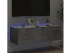 Hot Móvel de parede p/ TV c/ luzes LED 100x35x31 cm cinza cimento PT408432 Cinzento