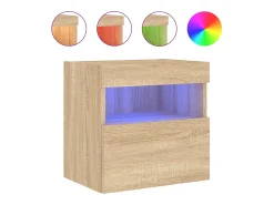 Móvel de parede p/ TV c/ luzes LED 40x30x40cm carvalho sonoma PT779290^ Móvel De Tv