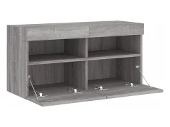 Móvel De Tv|vidaxl Móvel de parede p/ TV c/ luzes LED 80x30x40 cm sonoma Cinzento