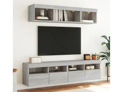 Móvel De Tv|vidaxl Móvel de parede p/ TV c/ luzes LED 80x30x40 cm sonoma Cinzento