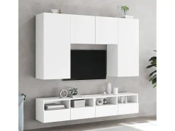 Móvel De Tv| Móvel de parede p/ TV 100x30x30 cm derivados de madeira PT933878 Branco