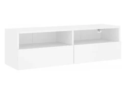 Móvel De Tv| Móvel de parede p/ TV 100x30x30 cm derivados de madeira PT933878 Branco