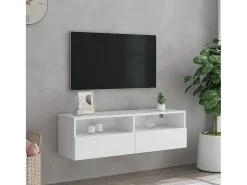 Móvel De Tv| Móvel de parede p/ TV 100x30x30 cm derivados de madeira PT933878 Branco