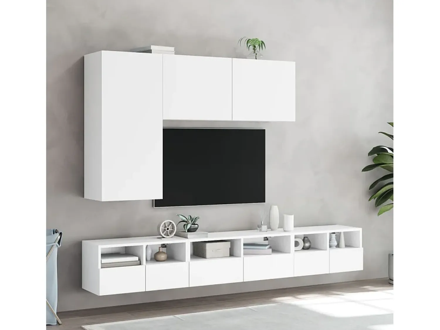 Móvel De Tv* Móvel de parede p/ TV 60x30x30 cm derivados de madeira PT465759 Branco