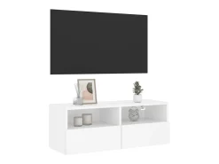 Móvel De Tv| Móvel de parede p/ TV 80x30x30 cm derivados de madeira PT515510 Branco