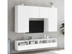 Móvel De Tv| Móvel de parede p/ TV 80x30x30 cm derivados de madeira PT515510 Branco