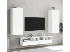Outlet Móvel de parede p/ TV 40,5x30x102cm derivados de madeira PT293088 Branco