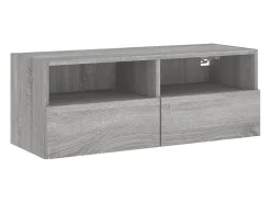 Móvel De Tv| Móvel de parede p/ TV 80x30x30cm derivados madeira cinza sonoma PT308634 Cinzento