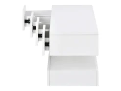 New Móvel de parede para TV, 130 × 33 × 15 cm, , com 2 armários, 4 gavetas e iluminação LED de 16 cores, para TVs de 55". Branco