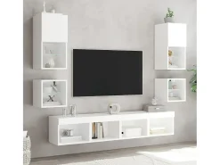 Best Móvel de parede para TV com luzes LED 30x28,5x30 cm PT656938 Branco