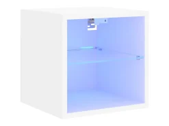 Best Móvel de parede para TV com luzes LED 30x28,5x30 cm PT656938 Branco