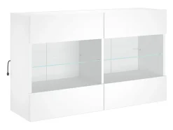 Móvel De Tv* Móvel de parede para TV com luzes LED 98,5x30x60,5 cm PT493340 Branco