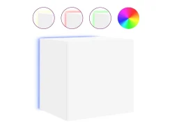 Móvel De Tv* Móvel de parede para TV com luzes LED 40,5x35x40 cm PT624137 Branco