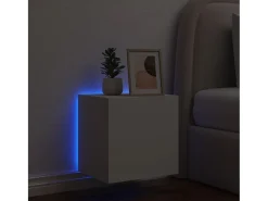 Móvel De Tv* Móvel de parede para TV com luzes LED 40,5x35x40 cm PT624137 Branco