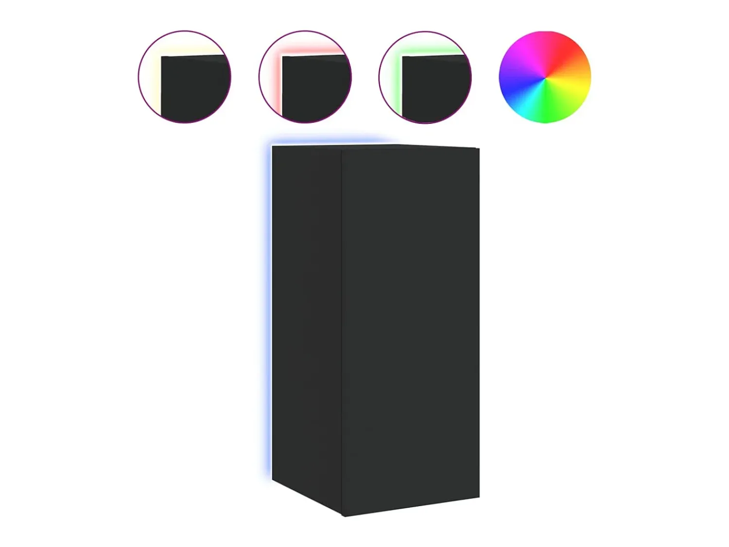 Hot Móvel de parede para TV com luzes LED 30,5x35x70 cm PT300185 Preto