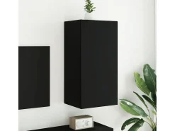 Móvel De Tv* Móvel de parede para TV com luzes LED 40,5x35x80 cm PT401670 Preto