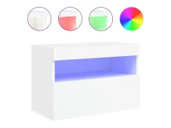 Hot Móvel de parede para TV com luzes LED 60x30x40 cm PT282035 Branco