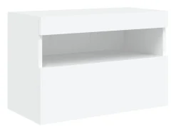 Hot Móvel de parede para TV com luzes LED 60x30x40 cm PT282035 Branco