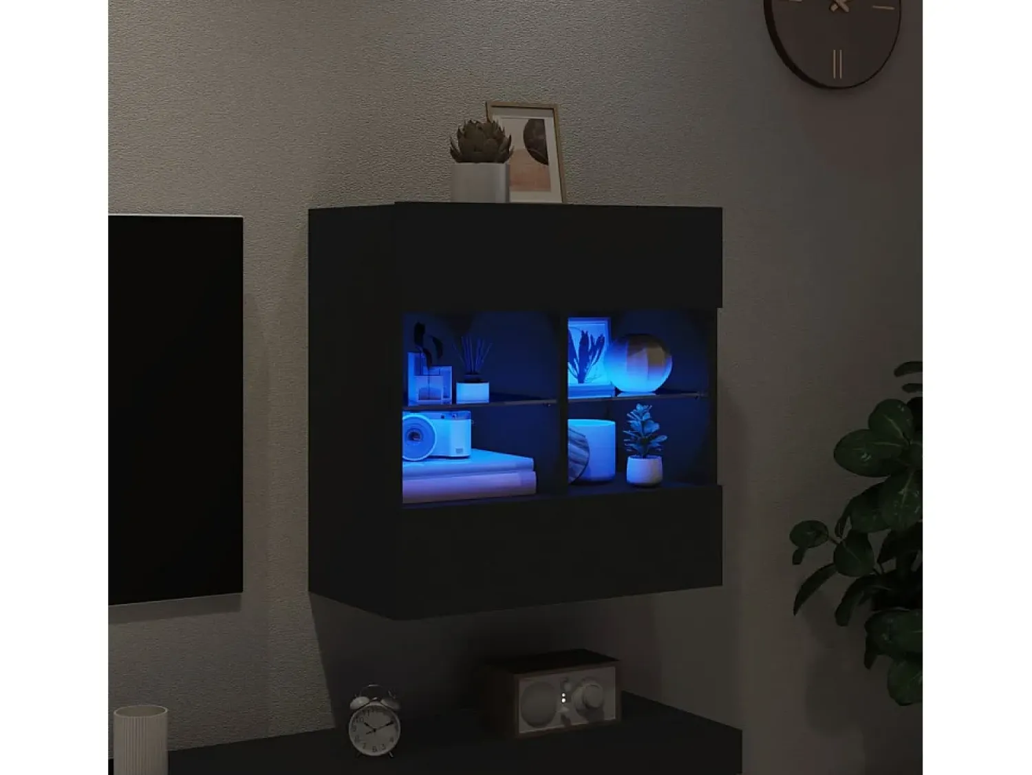 Móvel de parede para TV com luzes LED 58,5x30x60,5 cm PT763986^ Móvel De Tv