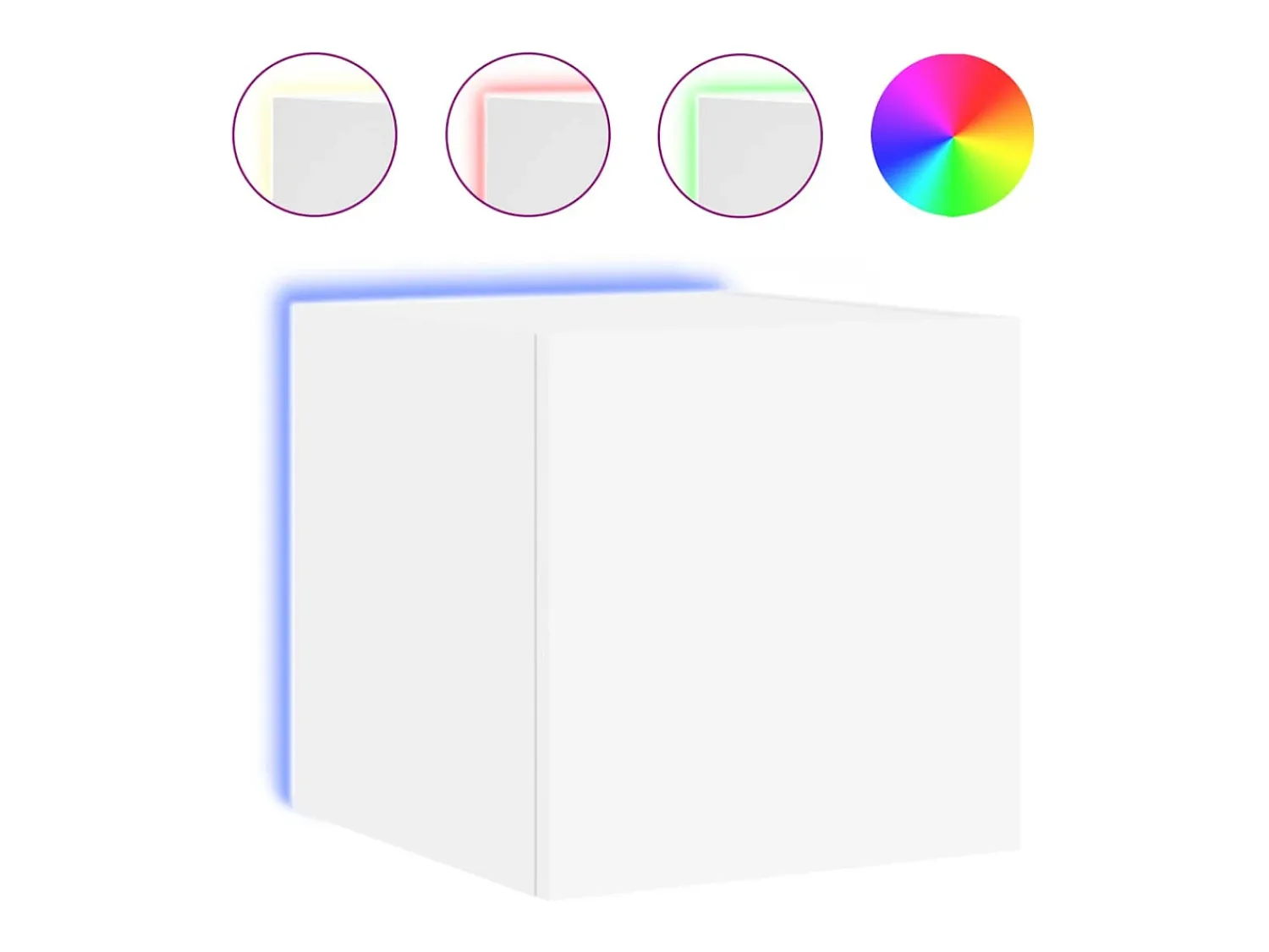 vidaxl Móvel de parede para TV com luzes LED 30,5x35x30 cm branco^ Móvel De Tv