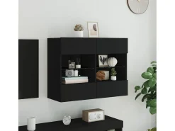 Móvel de parede para TV com luzes LED 78,5x30x60,5 cm PT562035^ Móvel De Tv
