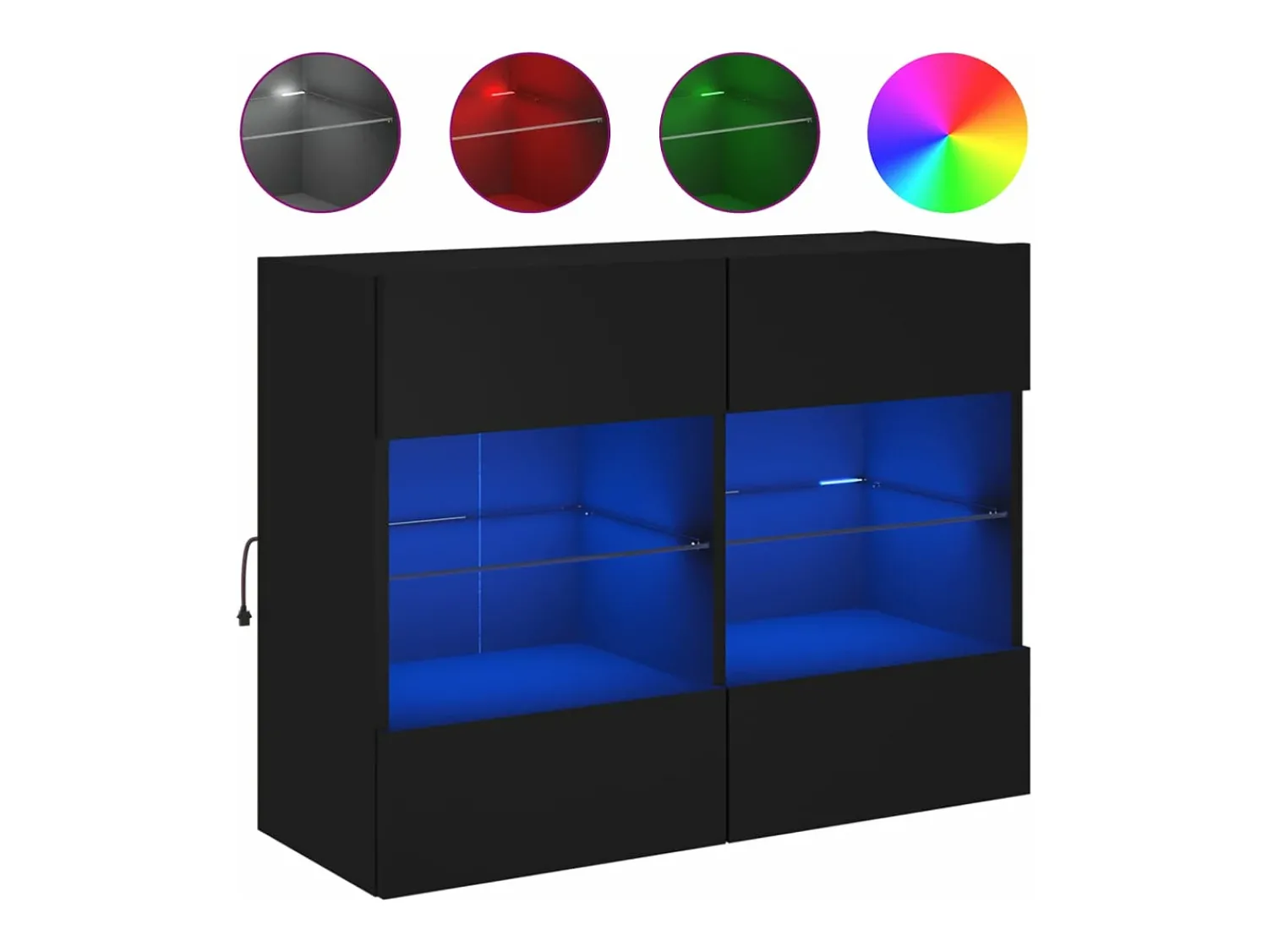 Móvel de parede para TV com luzes LED 78,5x30x60,5 cm PT562035^ Móvel De Tv